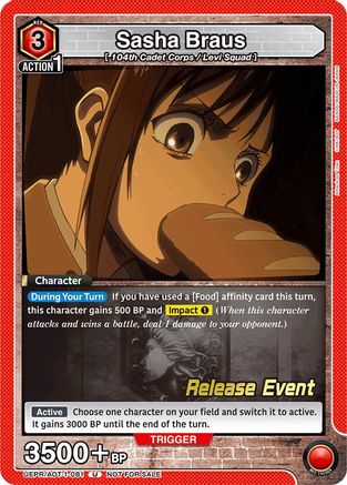 Sasha Braus (081) (UEPR/AOT-1-081) - UE10BT Attack on Titan Release Event Cards