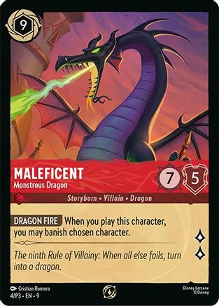 Maleficent - Monstrous Dragon (Store Championship Participant) (4) - Disney Lorcana Promo Cards
