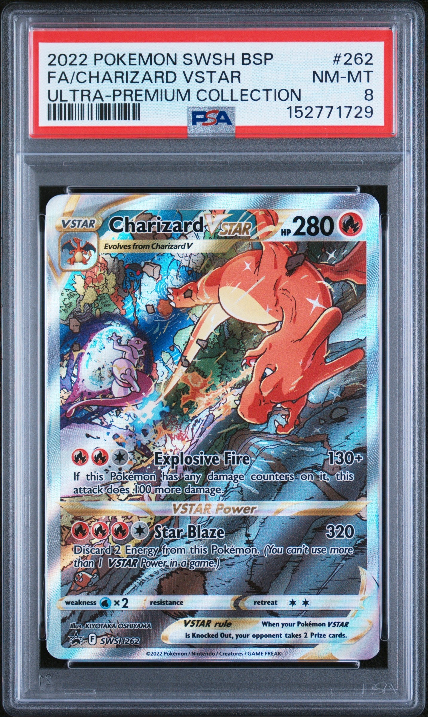 2022 Pokemon Swsh Black Star Promo UPC Fa/Charizard Vstar 8 PSA #262