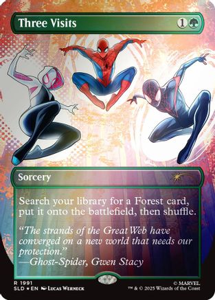 Three Visits (Rainbow Foil) (SLD-1991) - Secret Lair Drop Series Foil