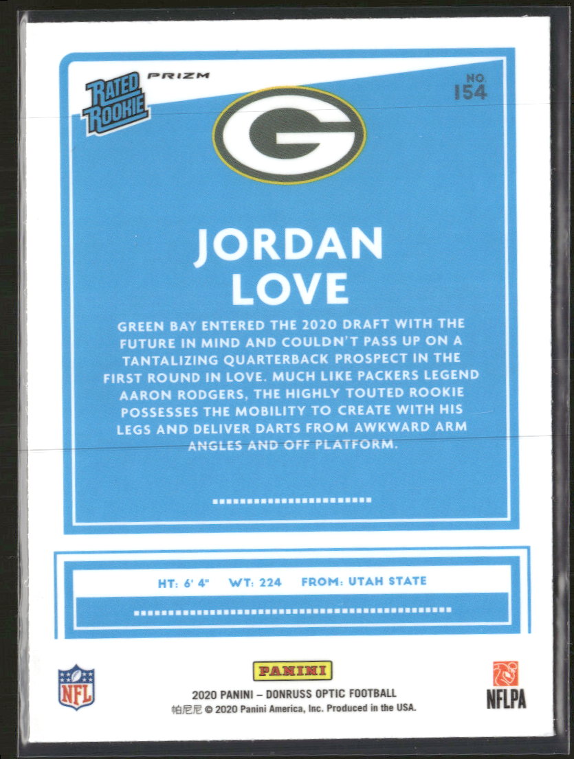 2020 Donruss Optic Holo Jordan Love Rookie #154