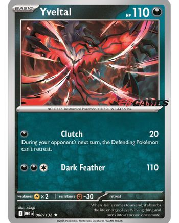 Yveltal (EB Games) 088 - Miscellaneous Cards & Products Holofoil