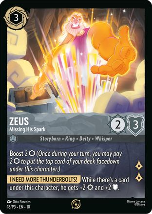Zeus - Missing His Spark (18) - Disney Lorcana Promo Cards Cold Foil