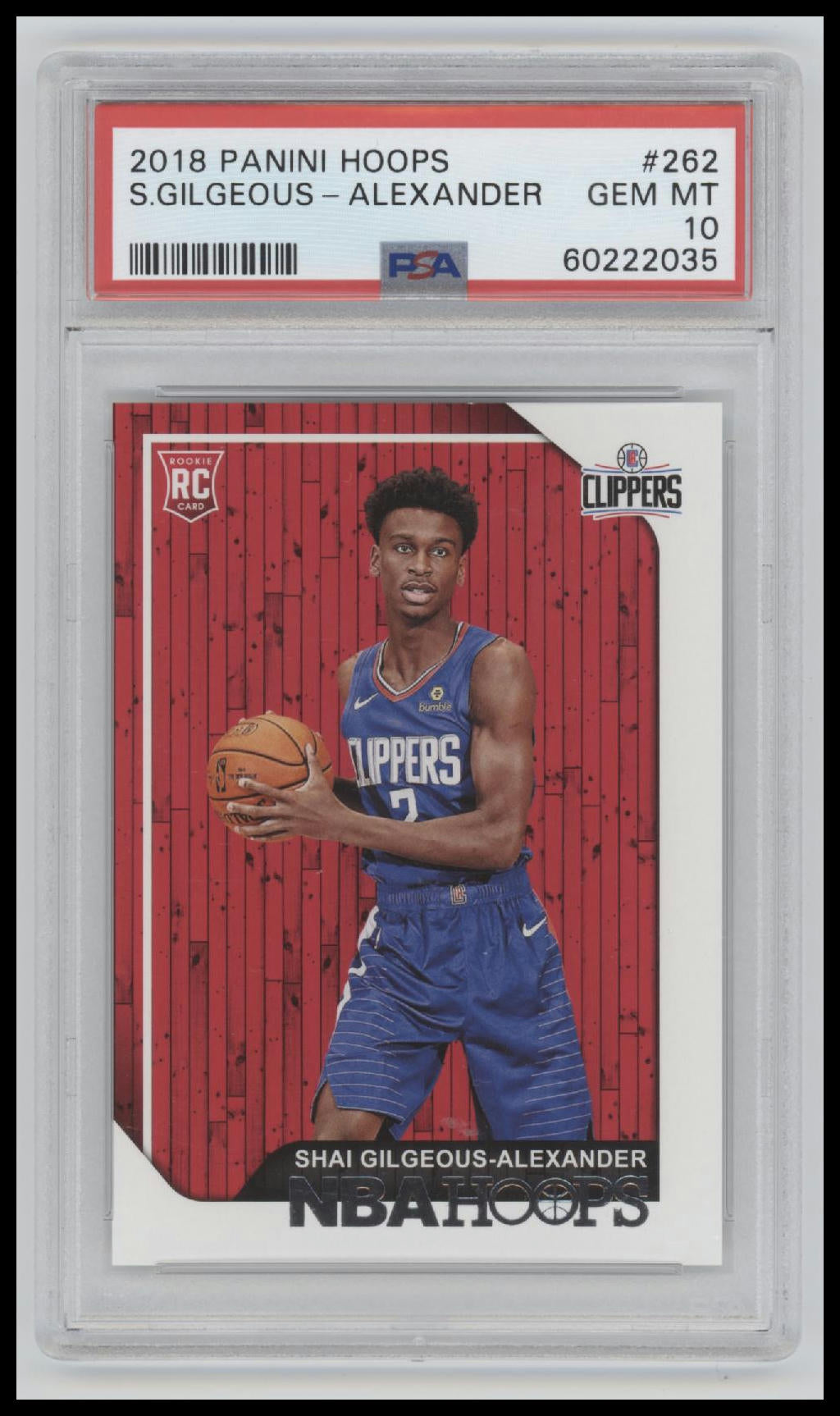 2018 Panini Hoops S.Gilgeous-Alexander 10 PSA #262