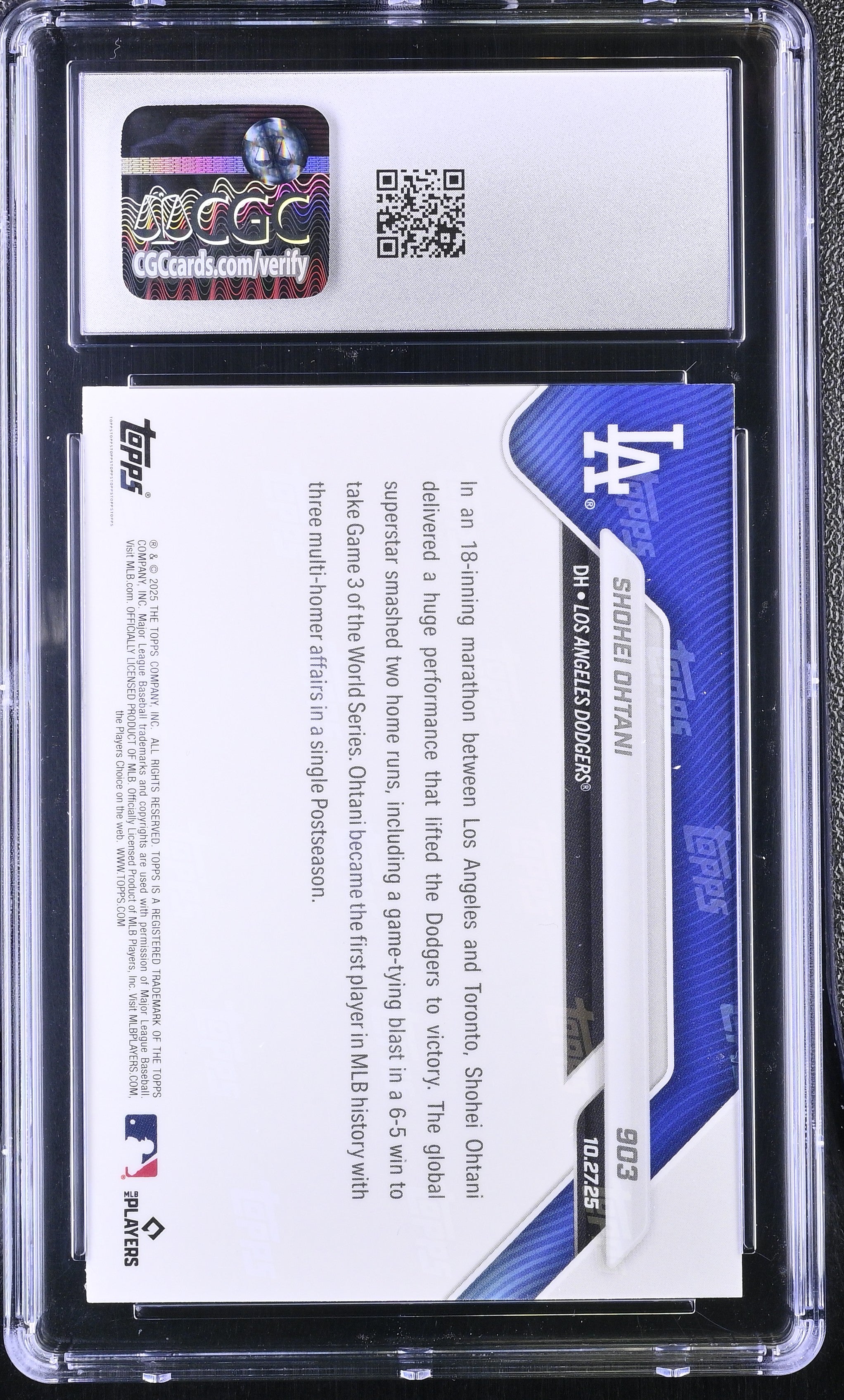 2025 Now Shohei Ohtani 10 CGC #903