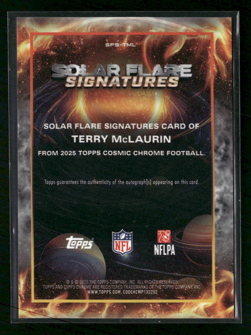 2025 Topps Chrome Orange Galactic Refractor Terry McLaurin #/25 Auto #SFS-TML