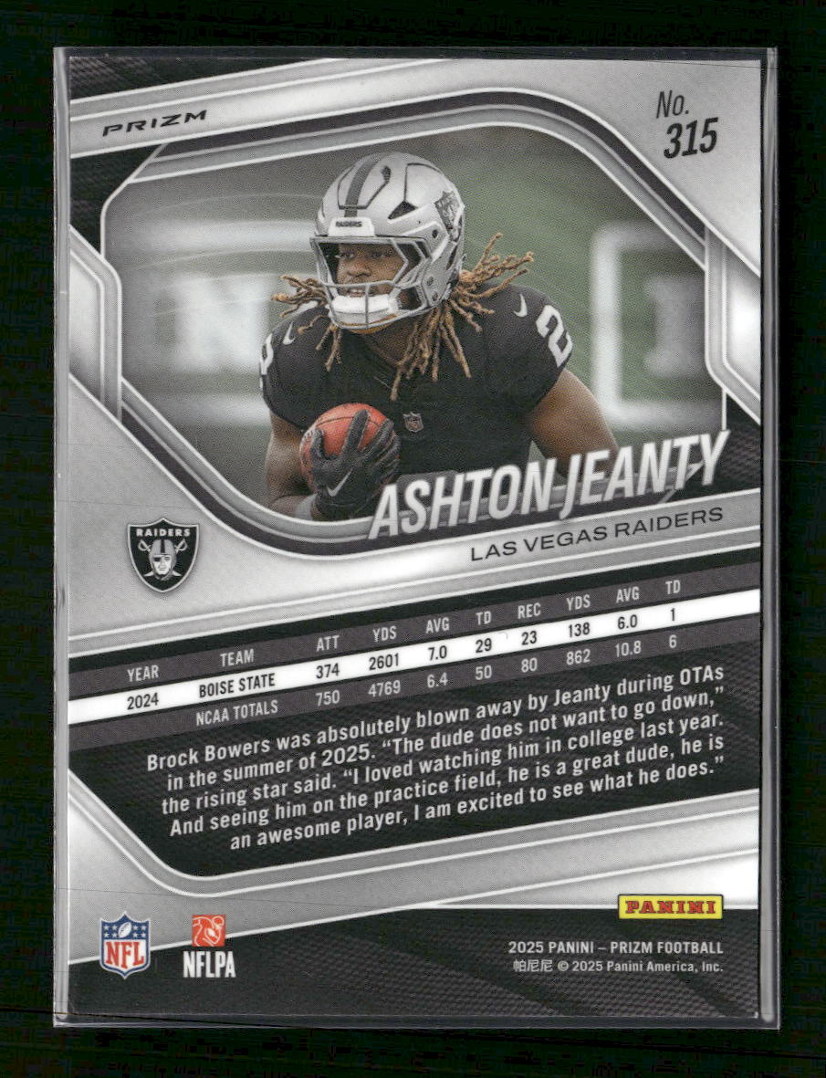 2025 Panini Prizm Red Flash Ashton Jeanty #315