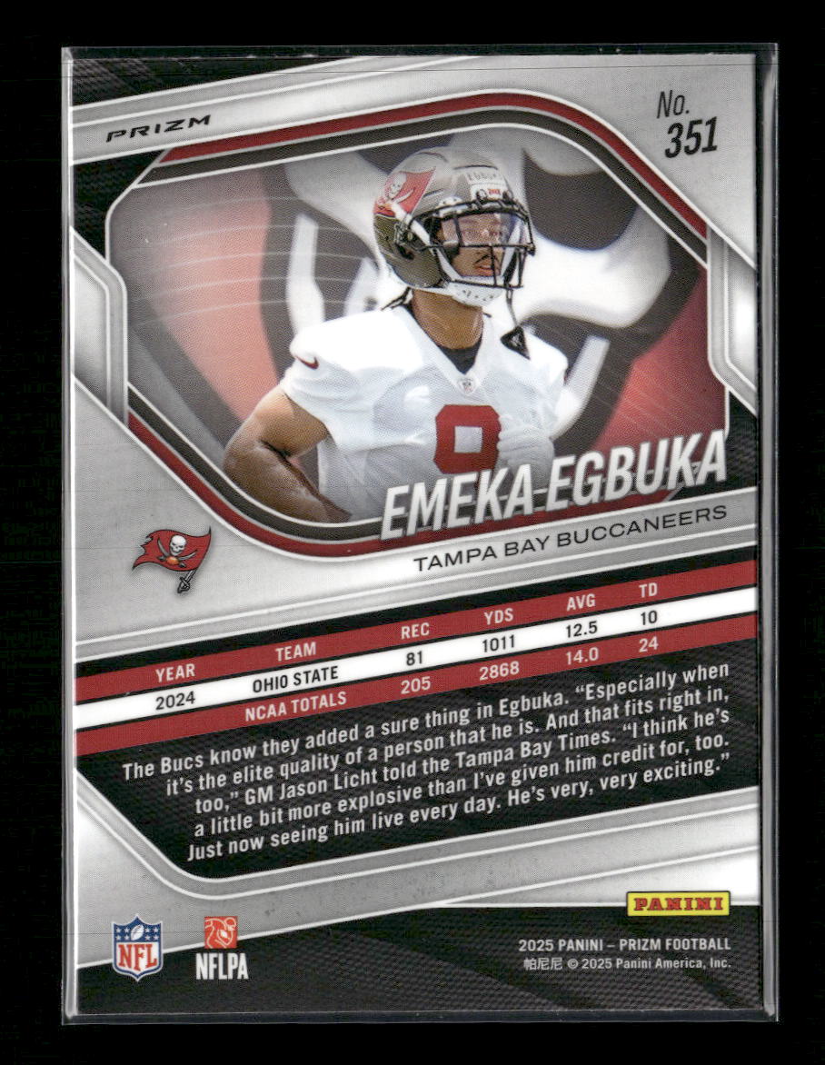 2025 Panini Prizm Silver Emeka Egbuka #351