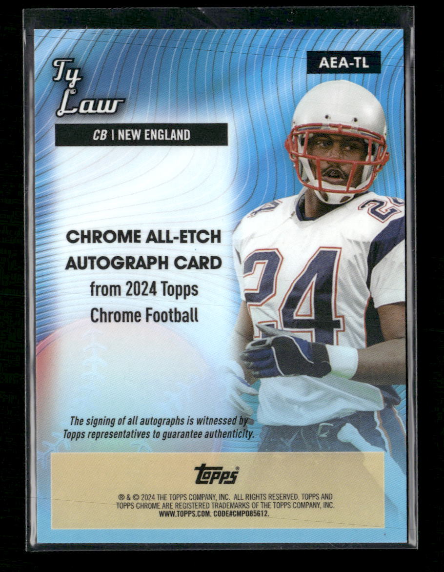 2024 Topps Chrome All-Etch Autographs Yellow Refractor Ty Law #/75 Auto #AEA-TL