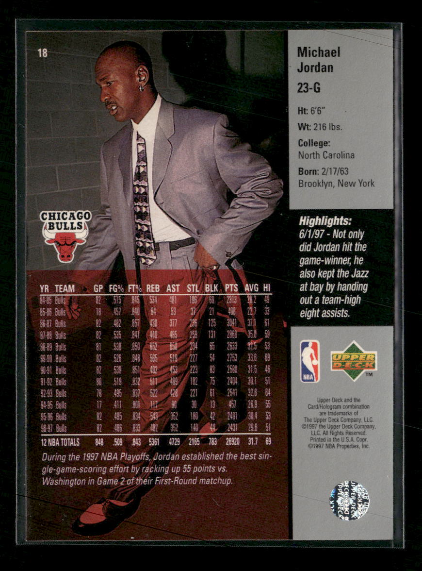 1997-98 Upper Deck Michael Jordan #18