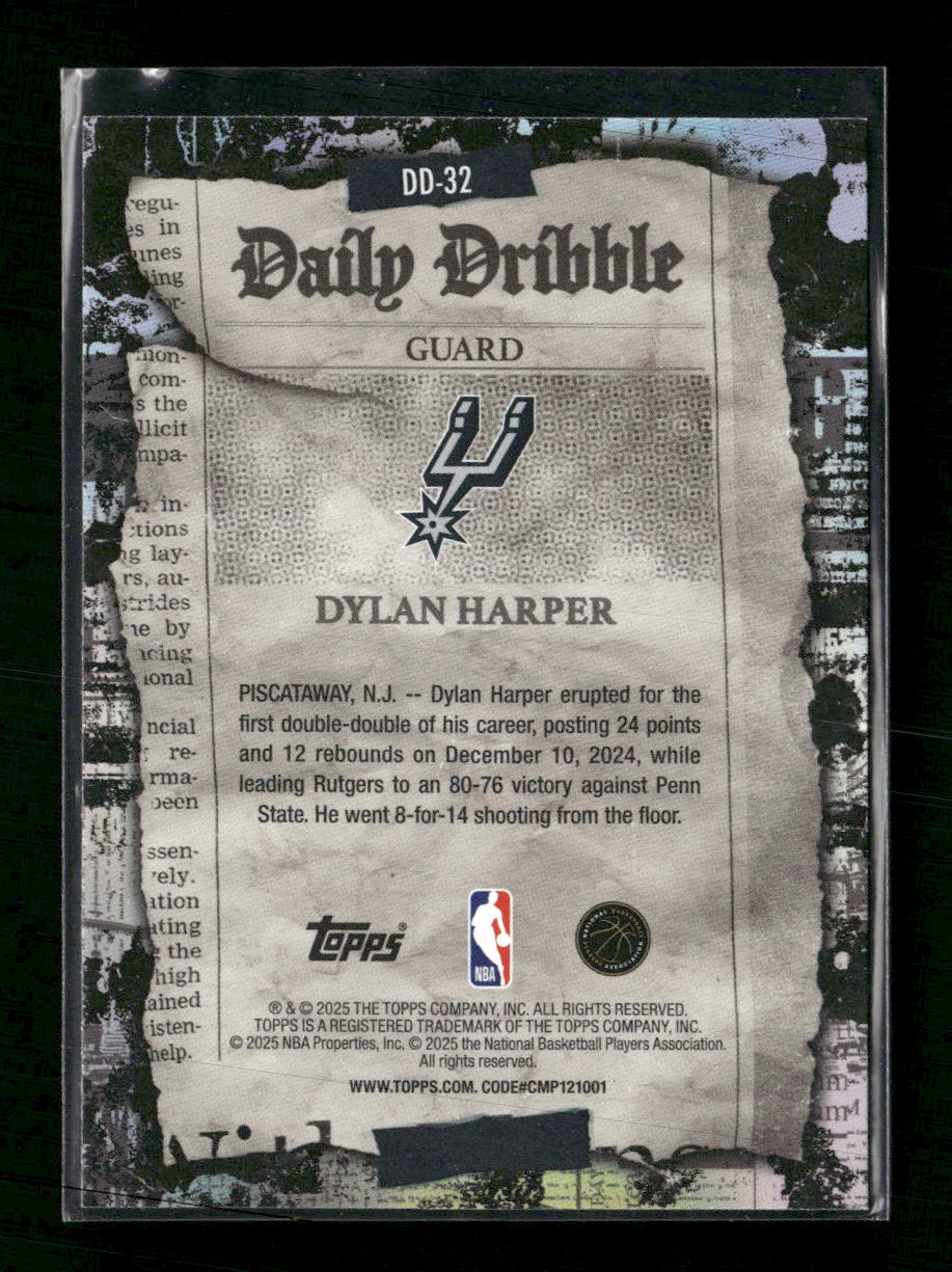 2025-26 Topps The Daily Dribble Dylan Harper #DD-32