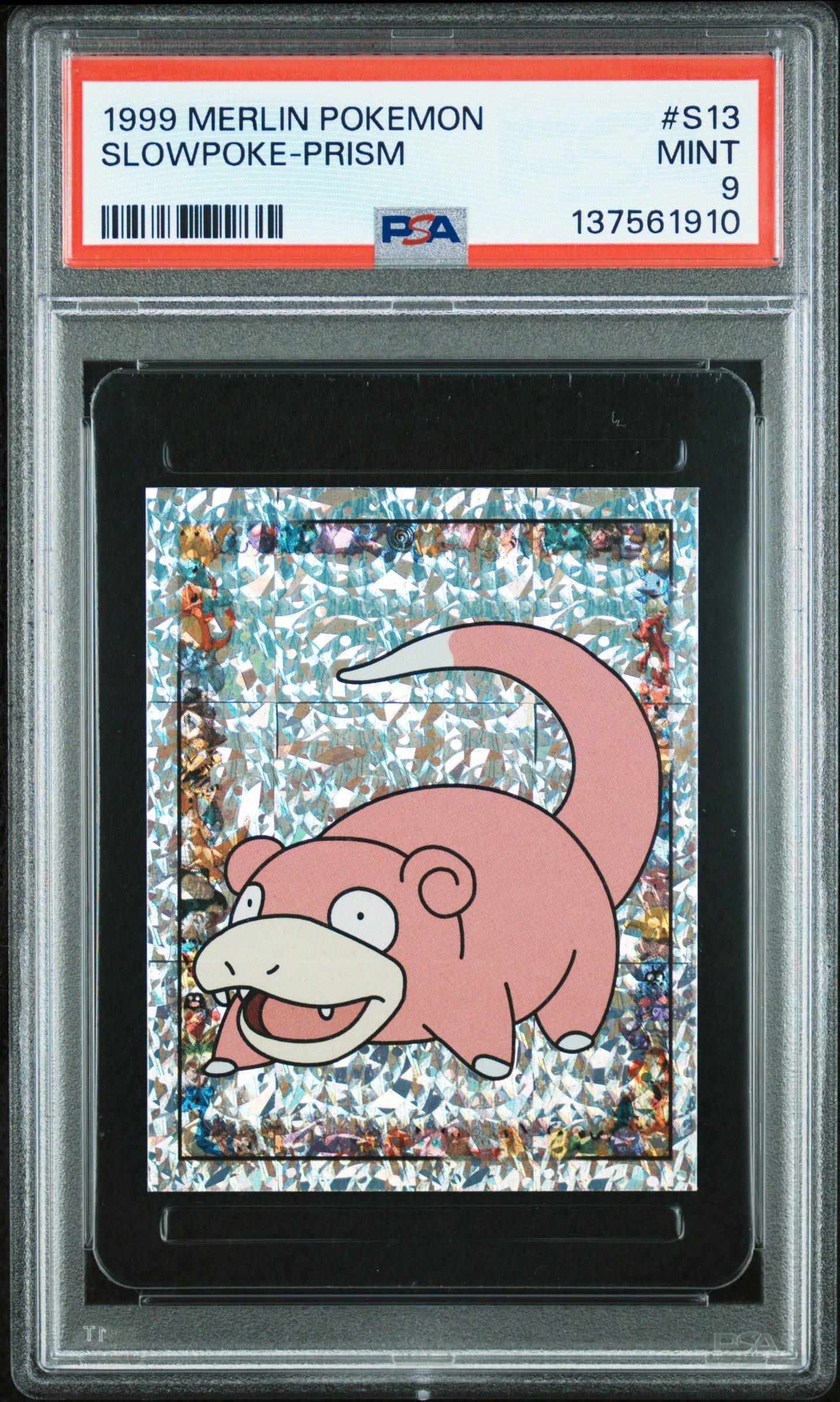 1999 Merlin Pokemon Slowpoke-Prism 9 PSA #S13