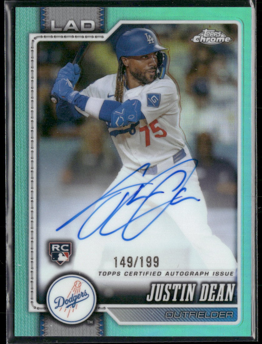 2026 Topps Chrome Rookie AU Aqua Refractors Justin Dean #/199 Auto #RA-JDE