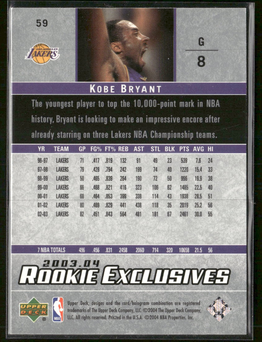 2003-04 Upper Deck Rookie Exclusives Kobe Bryant #59
