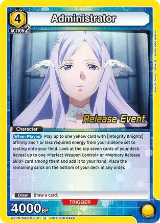 Administrator (UEPR/SAO-2-001) - UEX06BT Sword Art Online Vol2 Release Event Cards
