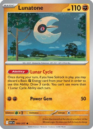 Lunatone 105 - ME Ascended Heroes Holofoil