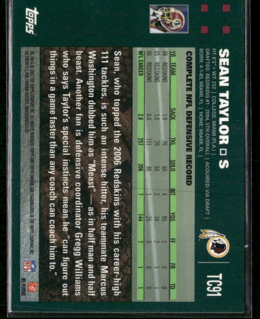 2007 Topps Chrome Sean Taylor #TC91
