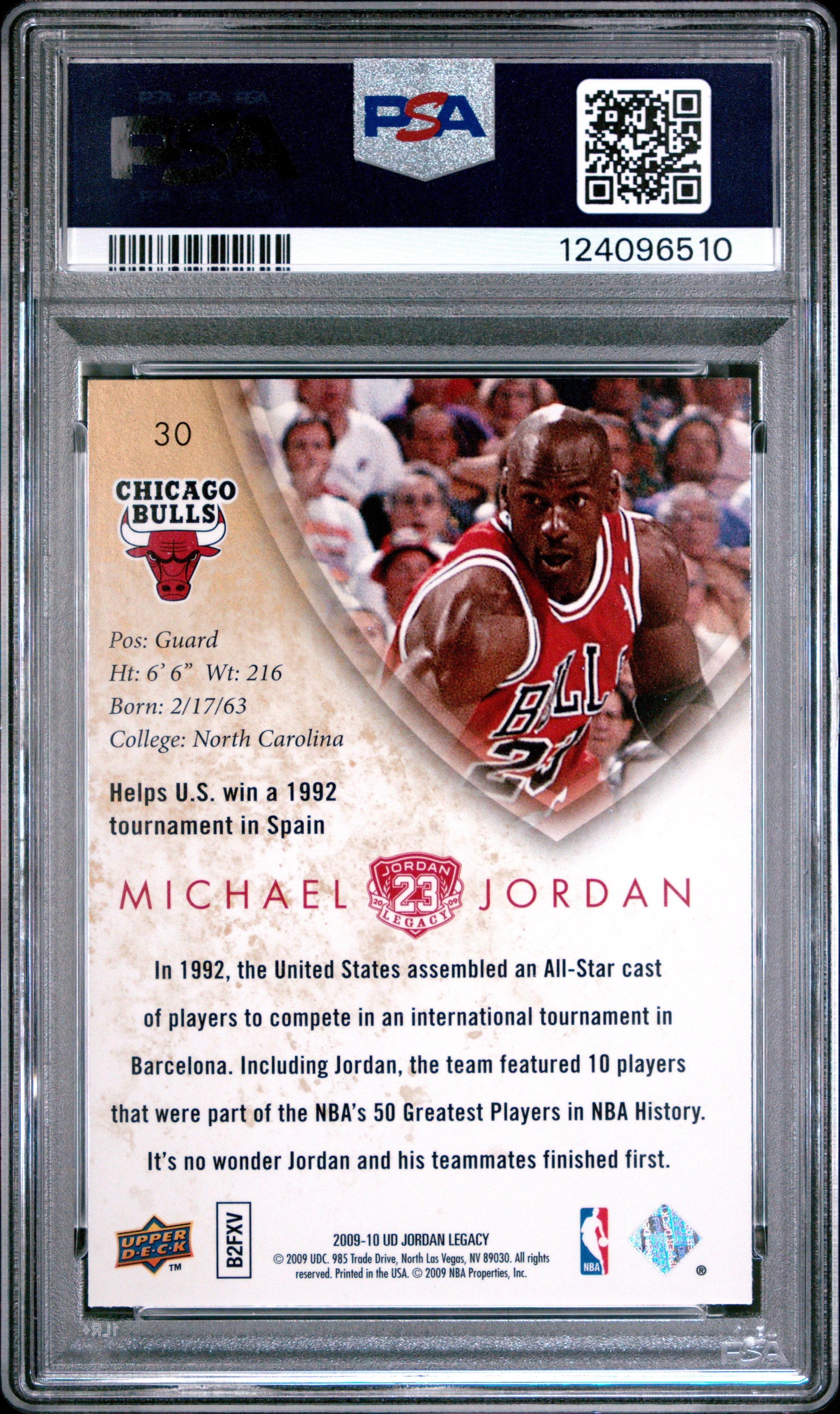 2009 Upper Deck Jordan Legacy Michael Jordan 9 PSA #30