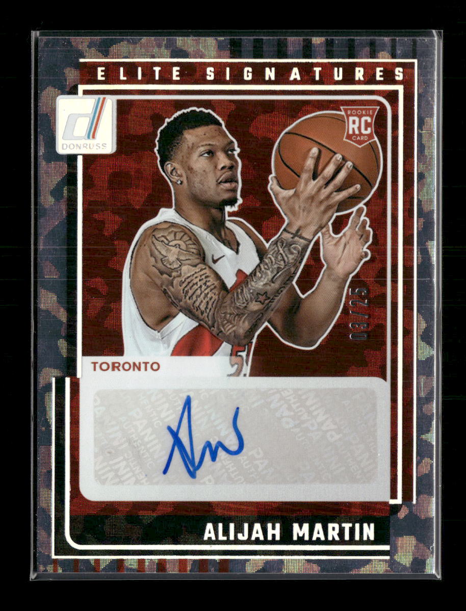 2025-26 Panini Donruss Red Rookie Cracked Ice Auto #/25 Alijah Martin #ES-AJM
