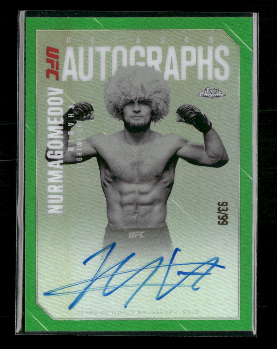 2025 Topps Chrome UFC Green Refractor Khabib Nurmagomedov #/99 AU #OLA-KN