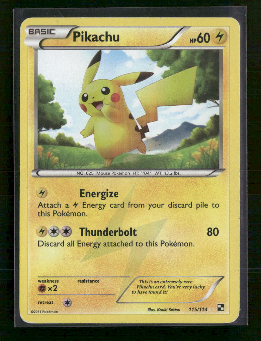 Black and White Pikachu #115/114 *Damaged*