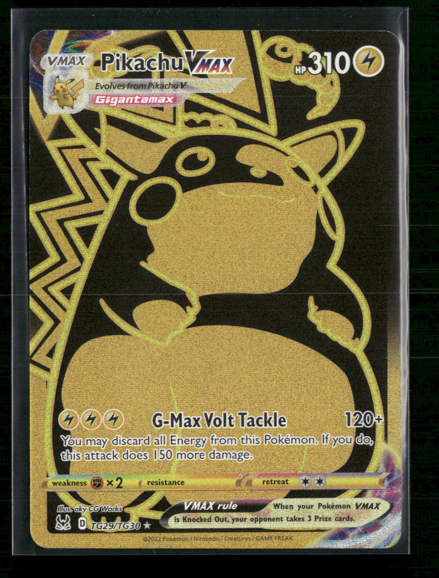 SWSH11: Lost Origin Trainer Gallery Pikachu VMAX (Secret) #TG29/TG30