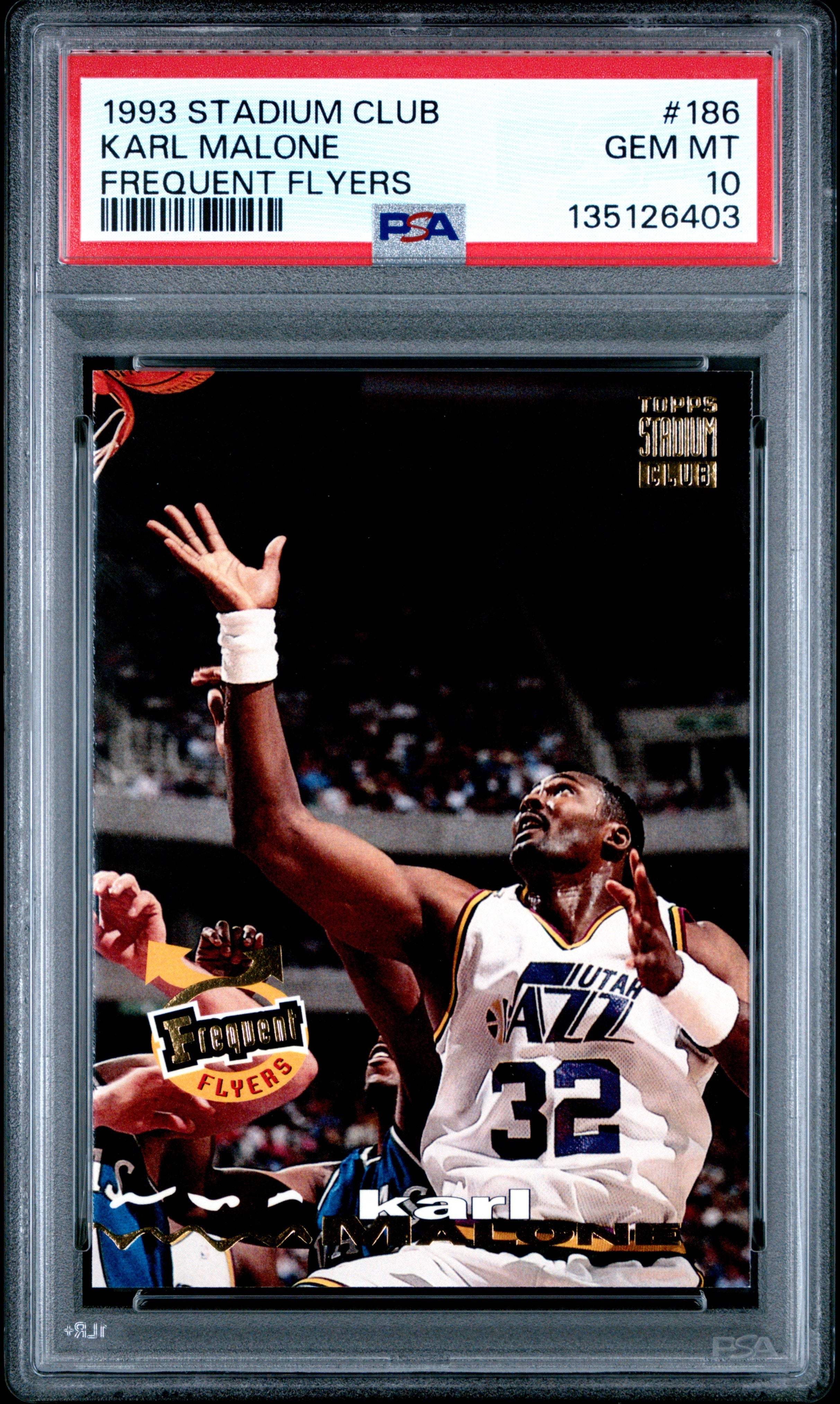 1993 Stadium Club Frequent Flyers Karl Malone 10 PSA #186