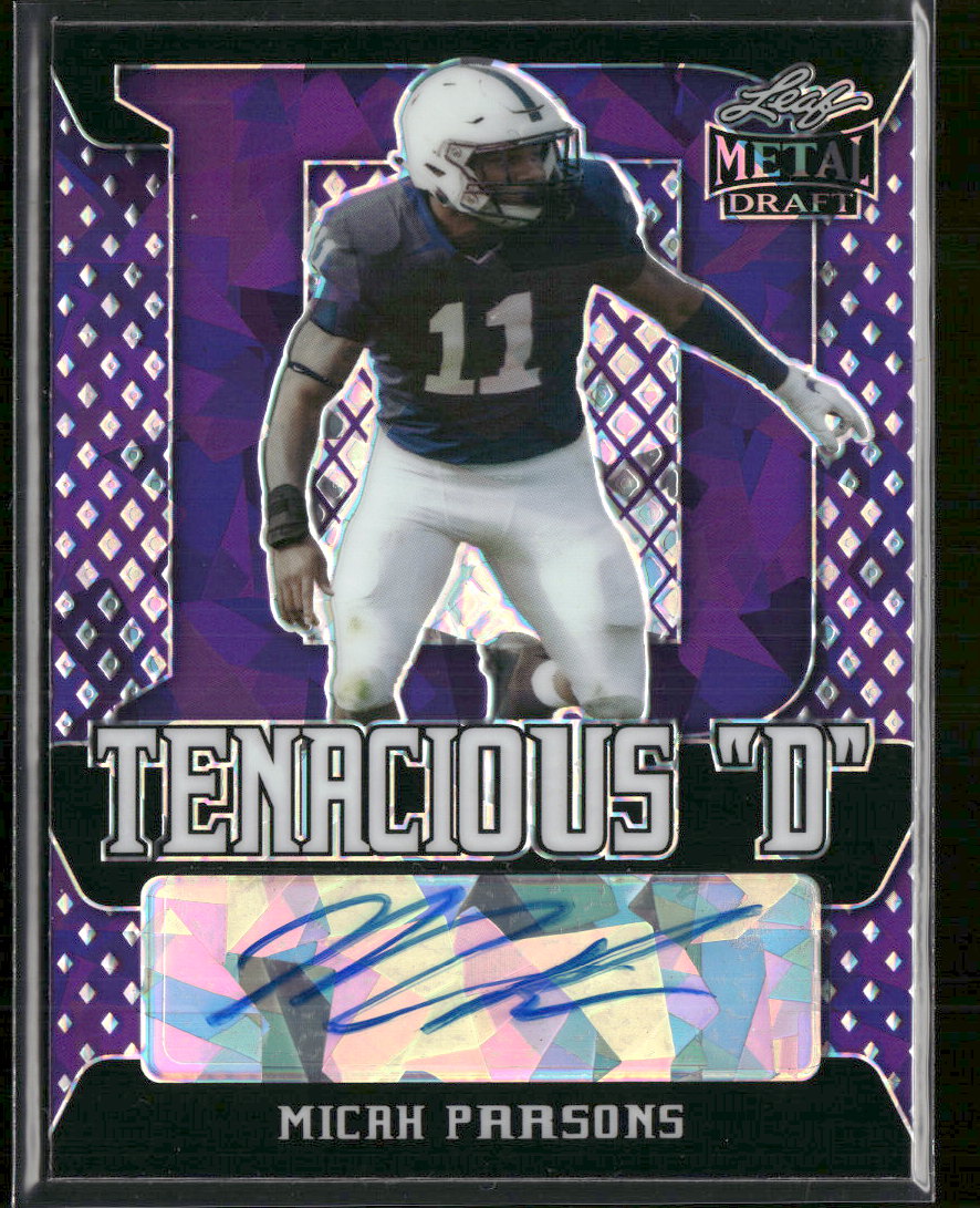 2021 Leaf M D Tenacious D Auto Crystals Purple Micah Parsons #/20 #TD-MP1