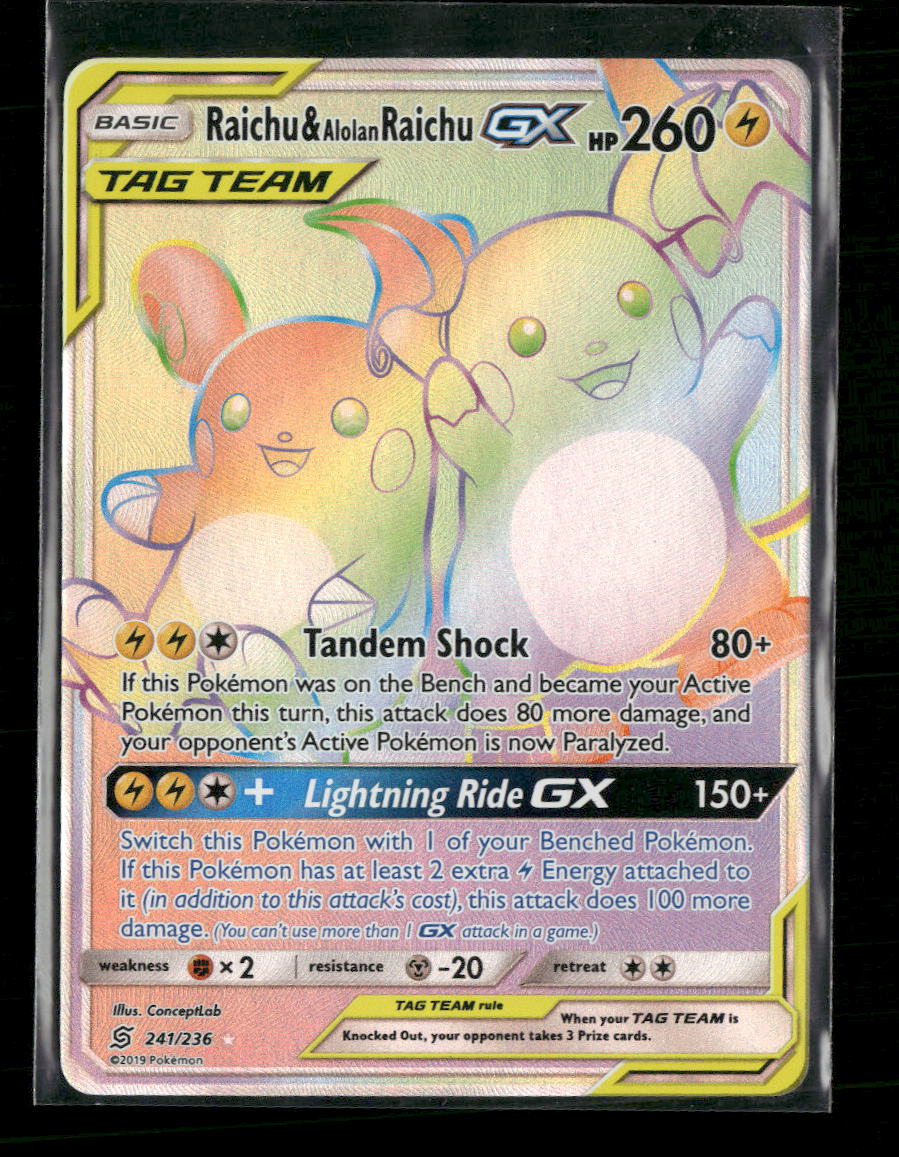 SM - Unified Minds Raichu & Alolan Raichu GX (Secret) #241/236