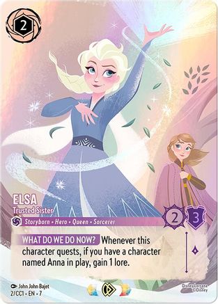 Elsa - Trusted Sister (2) - Disney Lorcana Promo Cards Holofoil