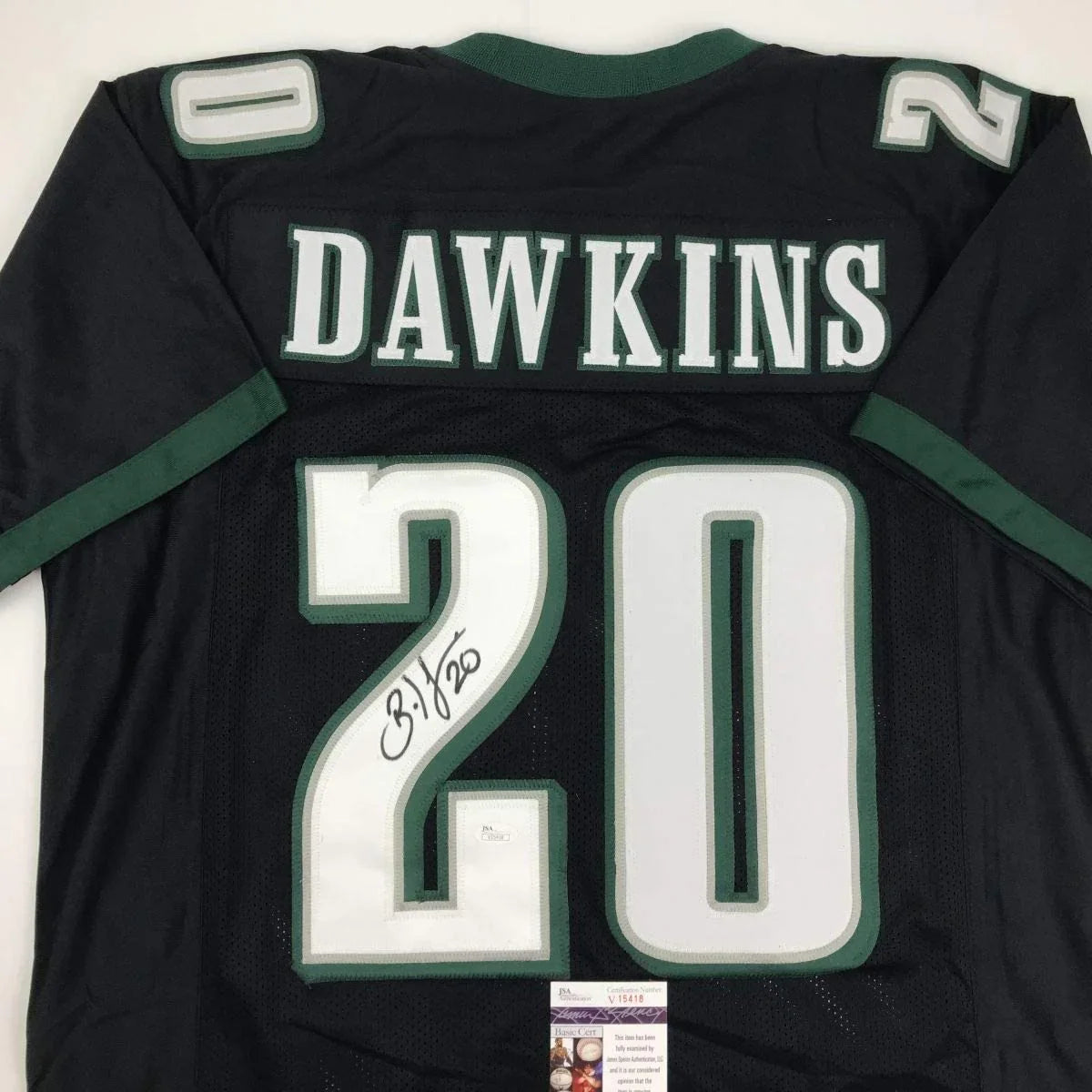 Autographed/Signed Brian Dawkins Philadelphia Black Football Jersey JSA COA
