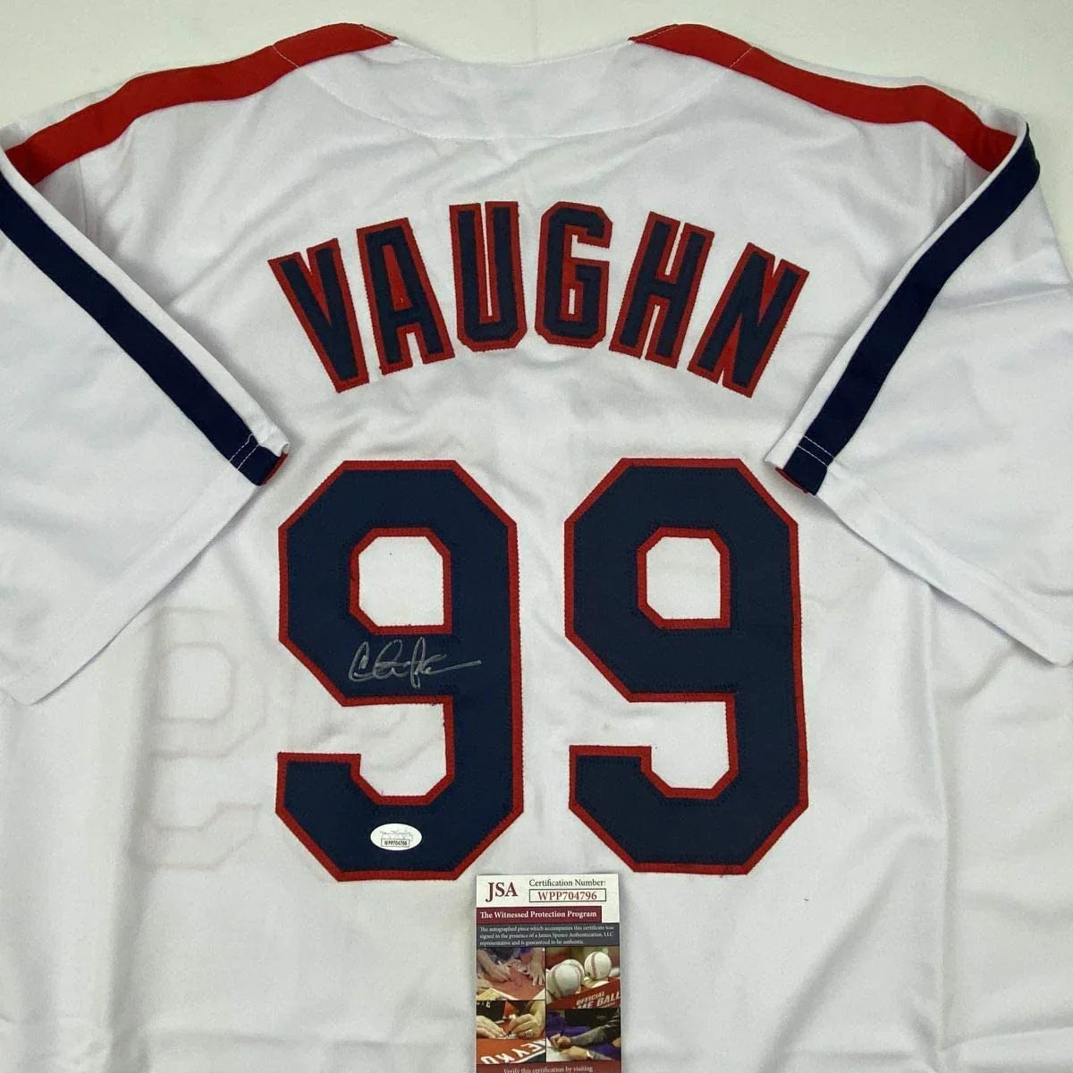 Autographed/Signed Charlie Sheen Wild Thing Ricky Vaughn Major League Movie Baseball Jersey JSA COA