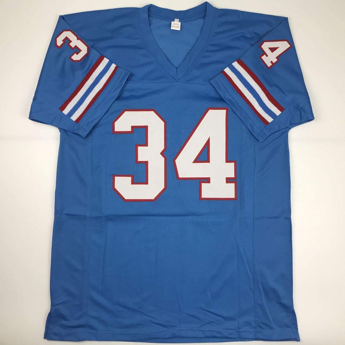 Autographed/Signed Earl Campbell Houston Blue Football Jersey JSA COA