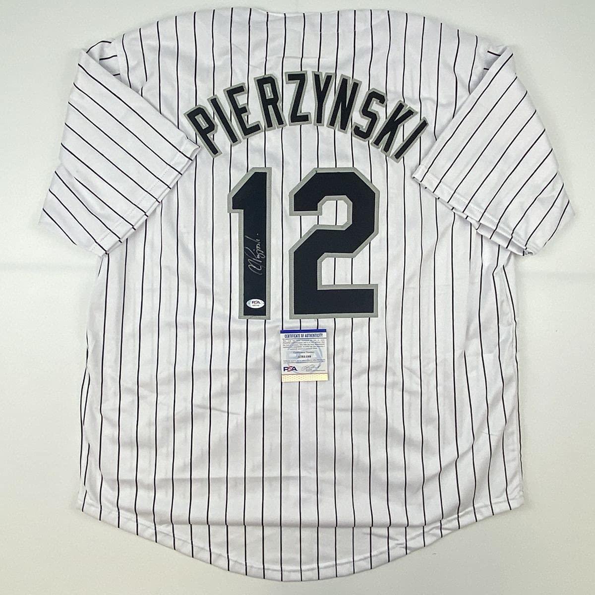 Autographed/Signed AJ A.J. Pierzynski Chicago Pinstripe Baseball Jersey PSA/DNA COA