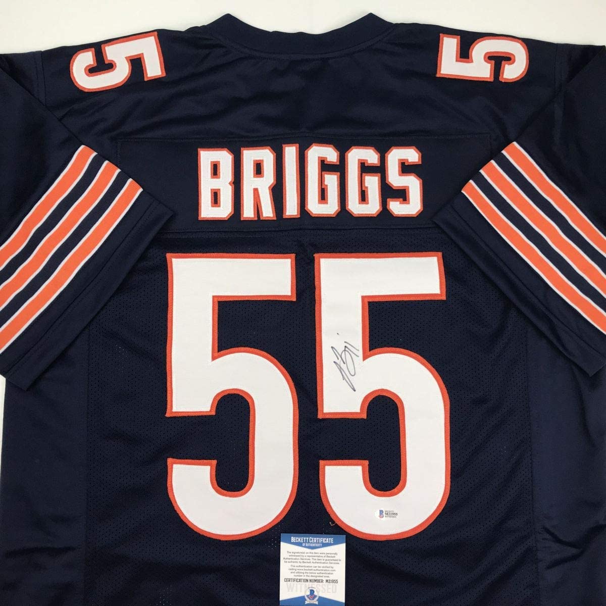 Autographed/Signed Lance Briggs Chicago Blue Football Jersey Beckett BAS COA
