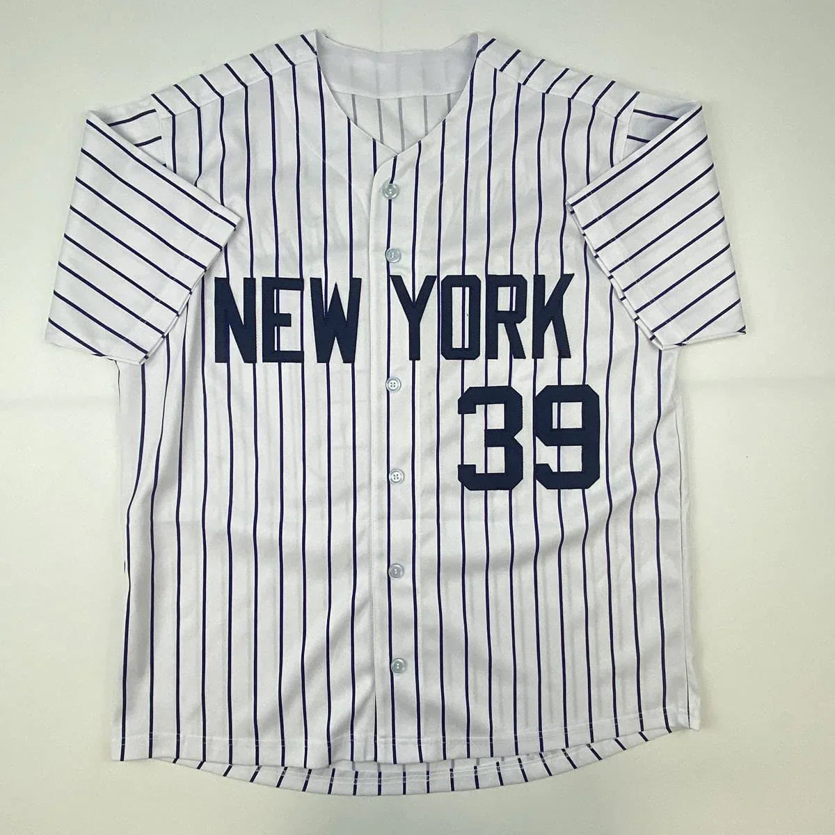 Autographed/Signed Darryl Strawberry New York Pinstripe Baseball Jersey JSA COA