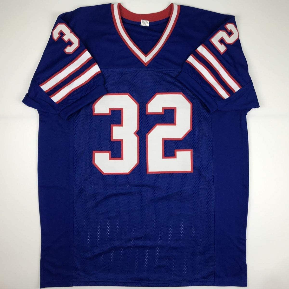 Autographed/Signed OJ O.J. Simpson Buffalo Blue Football Jersey JSA COA