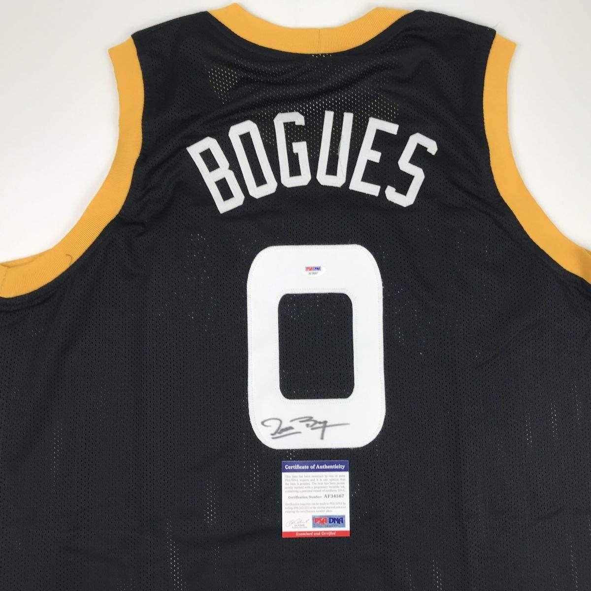 Autographed/Signed Muggsy Bogues Space Jam Monstars Black Basketball Jersey PSA/DNA COA
