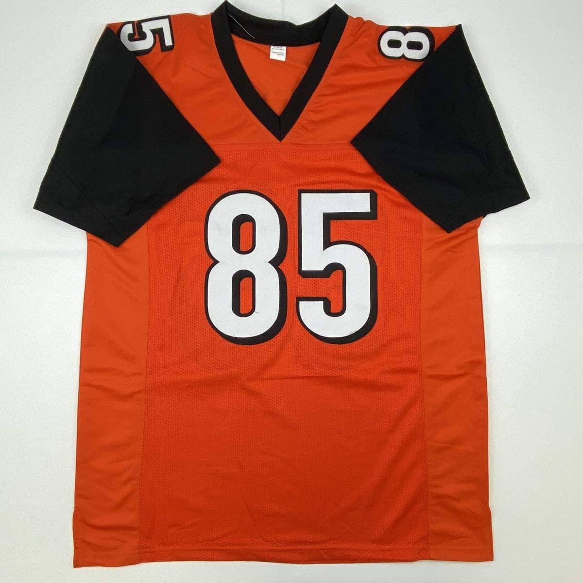 Autographed/Signed Chad Johnson Ochocinco Cincinnati Orange Football Jersey JSA COA