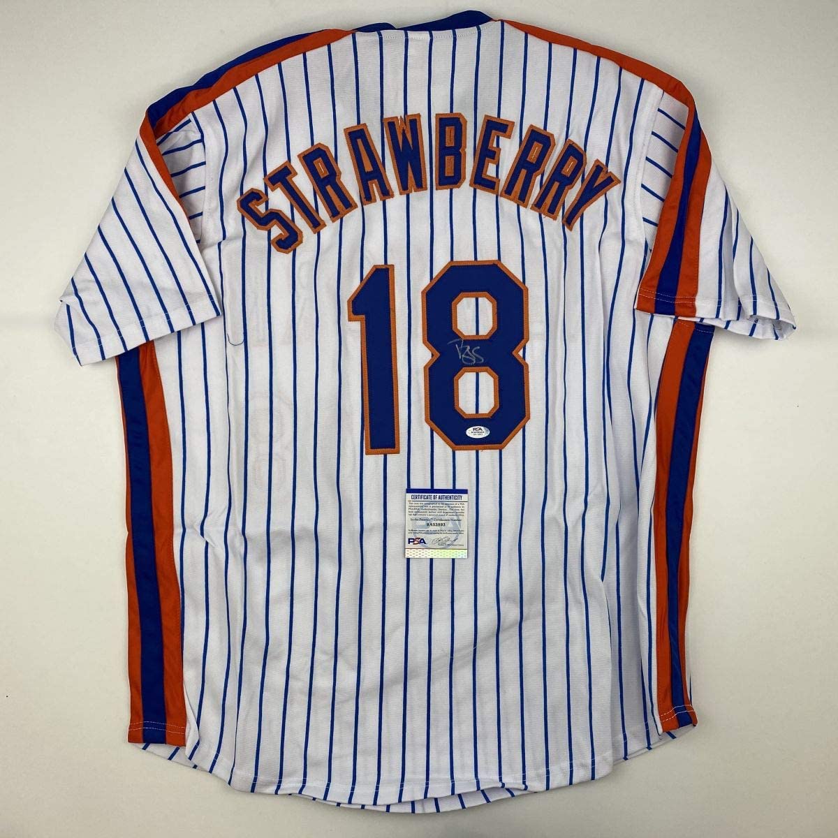 Autographed/Signed Darryl Strawberry New York Pinstripe Baseball Jersey PSA/DNA COA