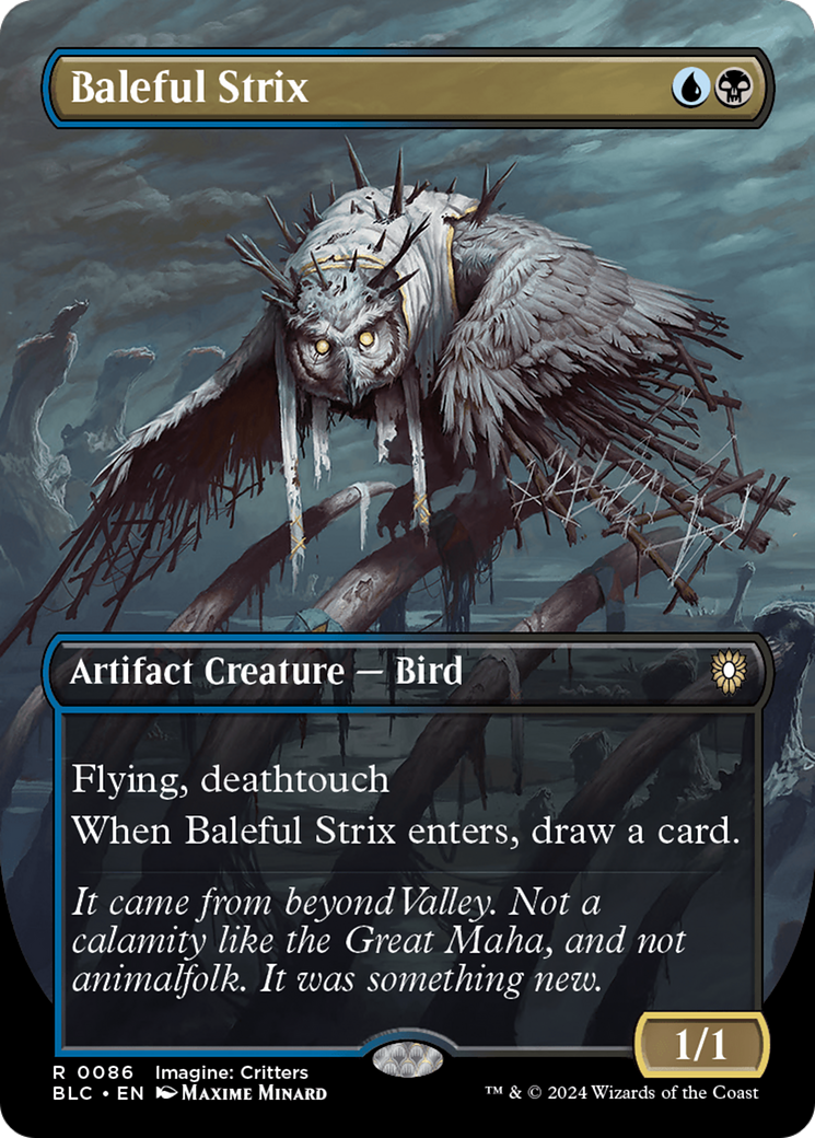 Baleful Strix (BLC-086) - Bloomburrow Commander (Borderless)