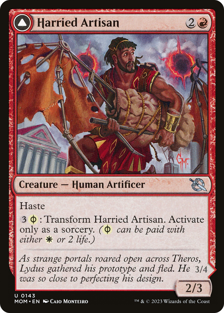 Harried Artisan // Phyrexian Skyflayer (MOM-143) - March of the Machine Foil