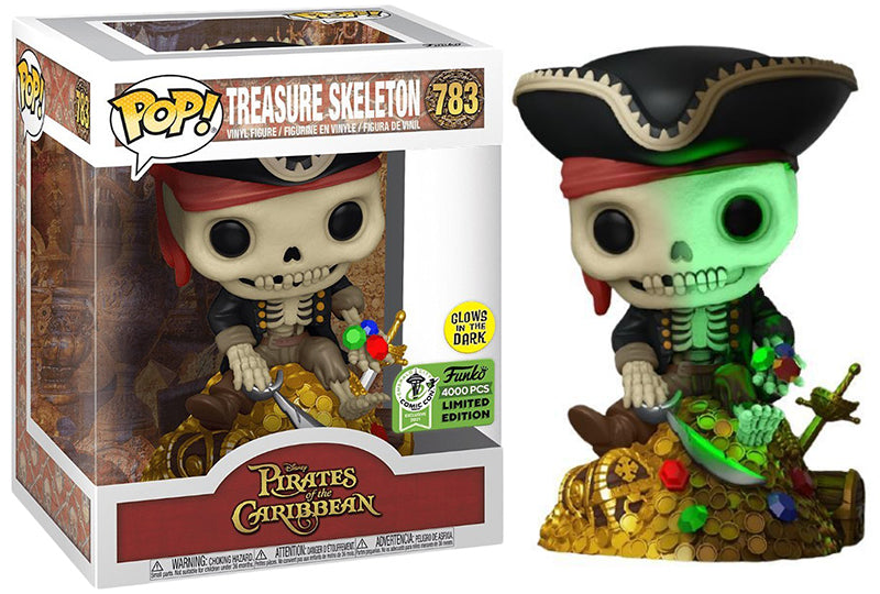 Treasure Skeleton (Deluxe, Glow in the Dark, Pirates of the Caribbean) 783 - ECCC Exclusive /4000 made **Double Sticker**