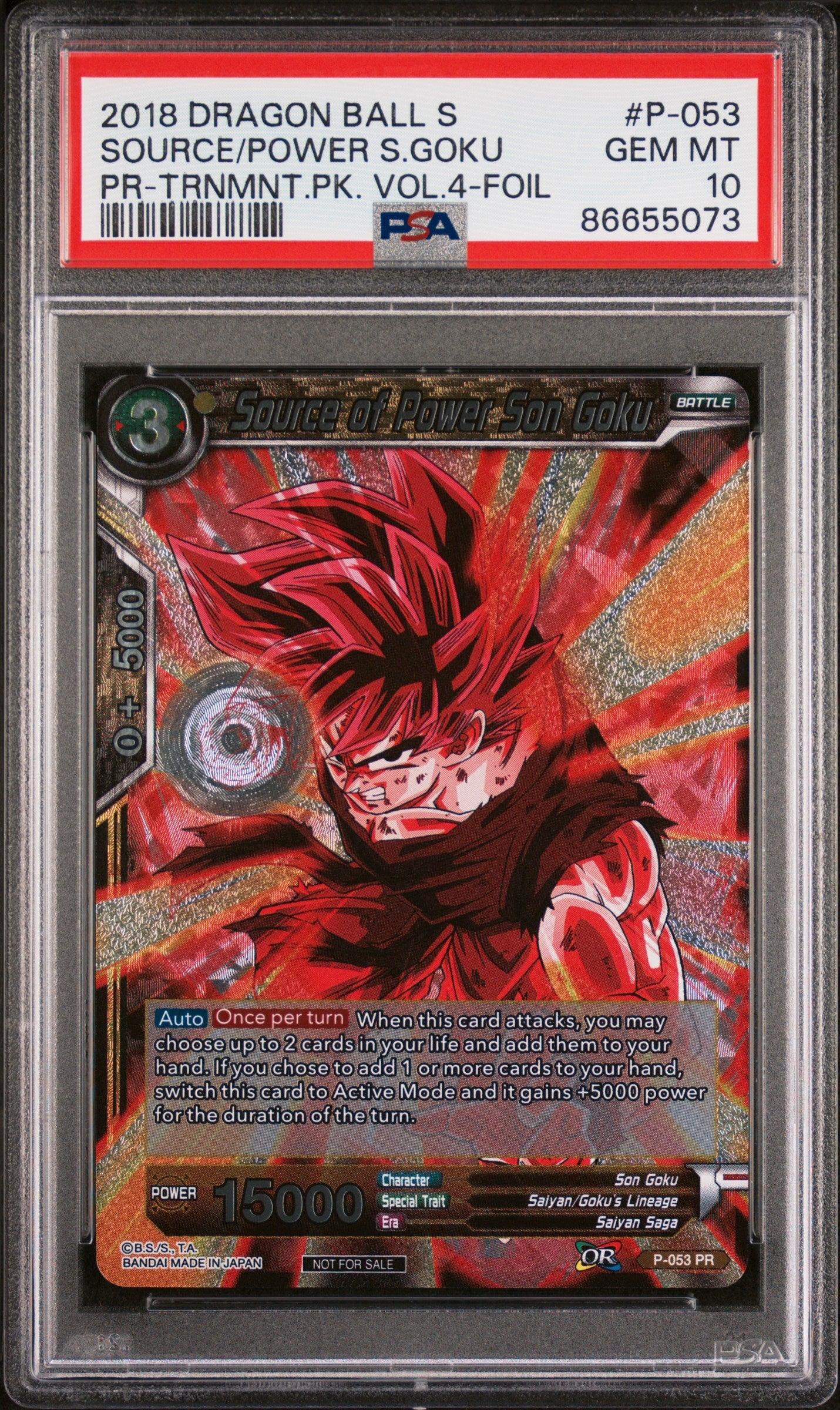 2018 DRAGON BALL SUPER SOURCE/POWER S.GOKU #P-053 - PSA 10