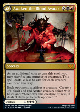 Extus, Oriq Overlord // Awaken the Blood Avatar (STX-149) - Strixhaven: School of Mages Foil