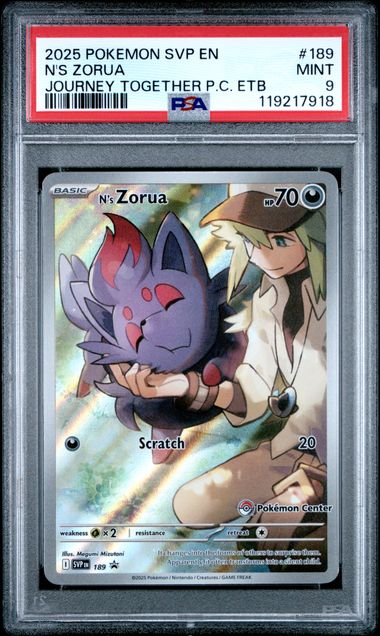 N's Zorua Pokemon Center SVP 189 Promo PSA 9