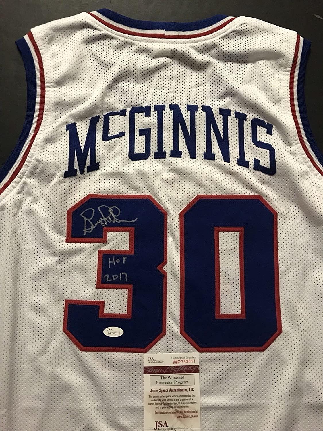 Autographed/Signed George McGinnis HOF 17 Philadelphia White Basketball Jersey JSA COA