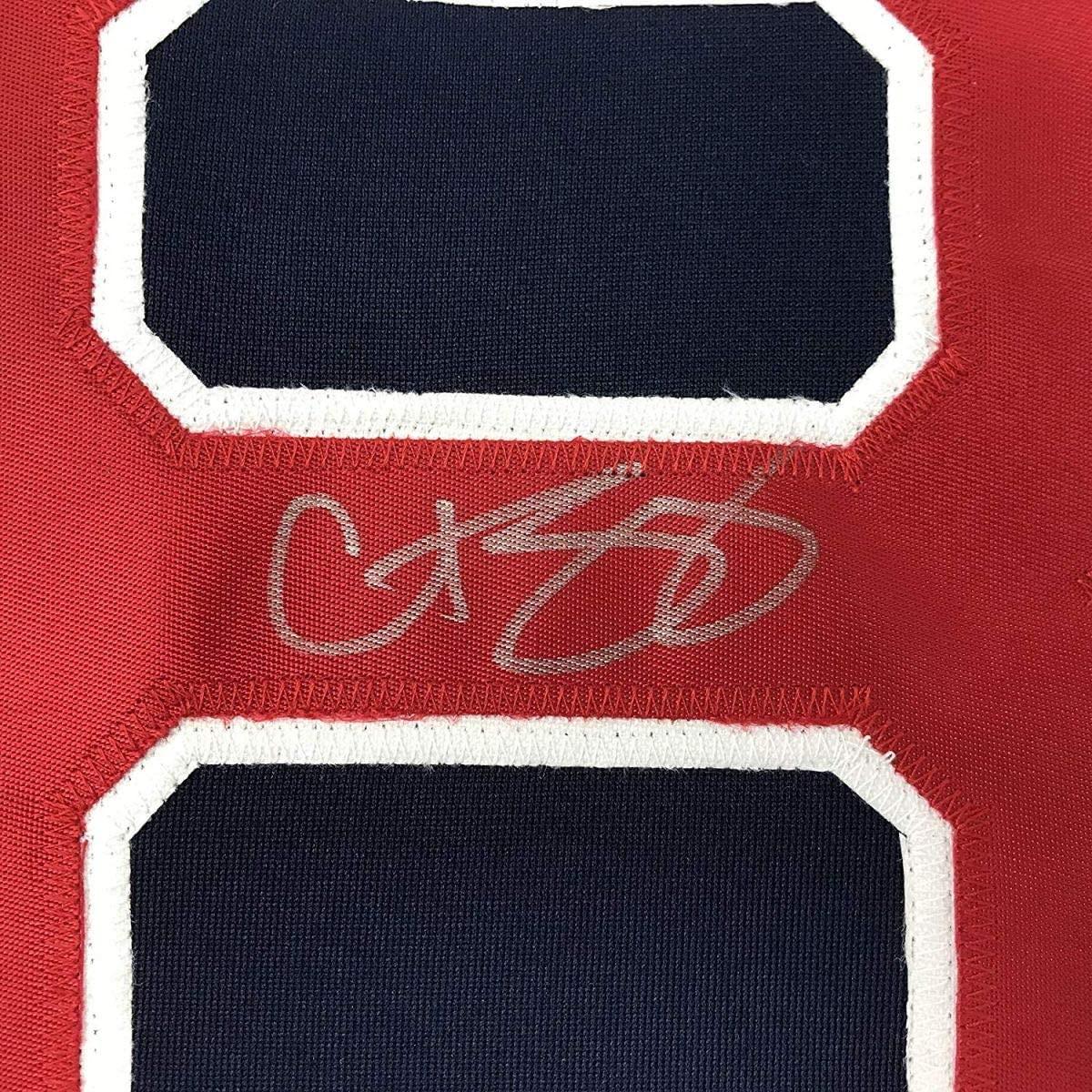 Autographed/Signed Curt Schilling Boston Blue Baseball Jersey JSA COA