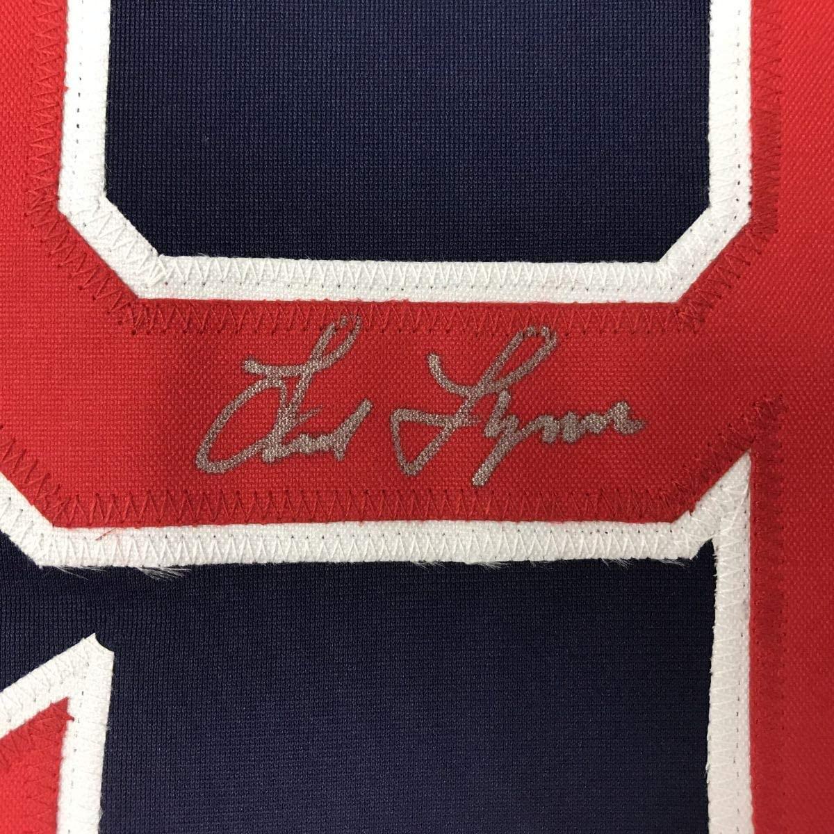 Autographed/Signed Fred Lynn Boston Blue Baseball Jersey JSA COA
