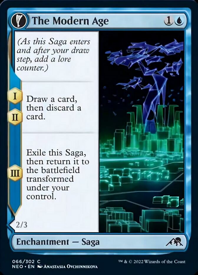 The Modern Age // Vector Glider (NEO-066) - Kamigawa: Neon Dynasty: (fandfc, enchantment) Foil